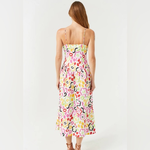 RHODE Linen Sophie Dress in Painted Bloom - Picture 4 of 10